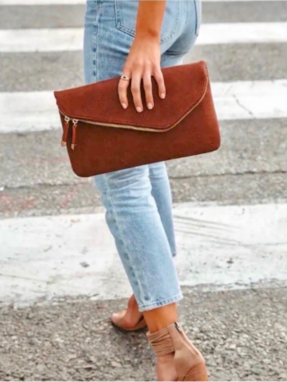 NWT Urban Expressions Brown Envelope Clutch Bag Purse Summer Party Gift Festival